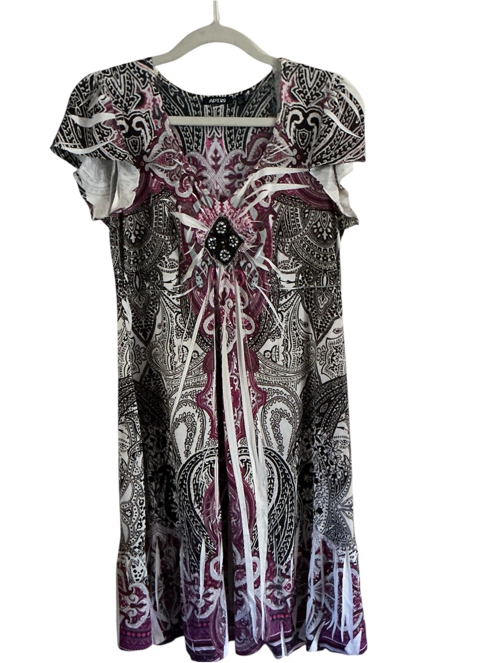 Apt. 9 Women’s Fit & Flare Empire Style Dress, Size P PL, Paisley Multicolor